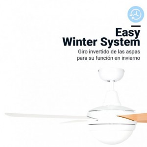 VENTILADOR DE TECHO SIROCO BLANCO-MARRÓN 4 ASPAS 132 CM