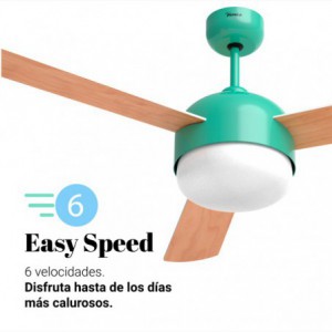 VENTILADOR DE TECHO VENTO 4048T TURQUESA SILENCIOSO