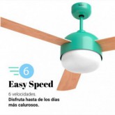 VENTILADOR DE TECHO VENTO 4048T TURQUESA SILENCIOSO