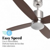 VENTILADOR DE TECHO MIDI INOX-NEGRO MOTOR DC 106 CM