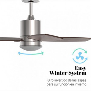 VENTILADOR DE TECHO MIDI INOX-NEGRO MOTOR DC 106 CM