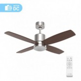 VENTILADOR DE TECHO MIDI INOX-NEGRO MOTOR DC 122 CM