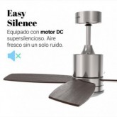 VENTILADOR DE TECHO MIDI INOX-NEGRO MOTOR DC 122 CM