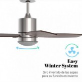 VENTILADOR DE TECHO MIDI INOX-NEGRO MOTOR DC 122 CM