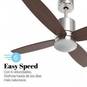 VENTILADOR DE TECHO MIDI INOX-NEGRO MOTOR DC 132 CM