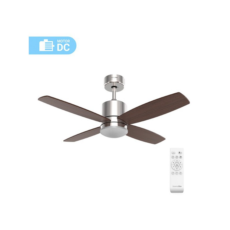 VENTILADOR DE TECHO MIDI INOX-NEGRO MOTOR DC 132 CM