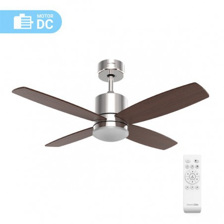 VENTILADOR DE TECHO MIDI INOX-NEGRO MOTOR DC 132 CM