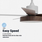 VENTILADOR DE TECHO LEVANTE 4048W BLANCO Y MADERA 122 CM