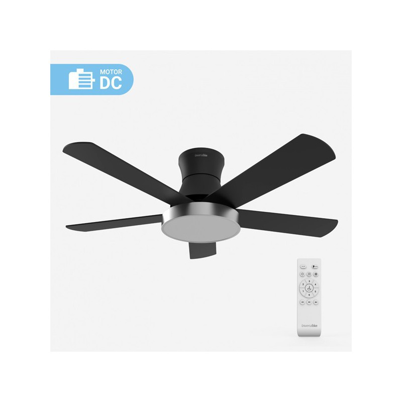 VENTILADOR DE TECHO SHAMAL 4048 NEGRO E INOX 122 CM