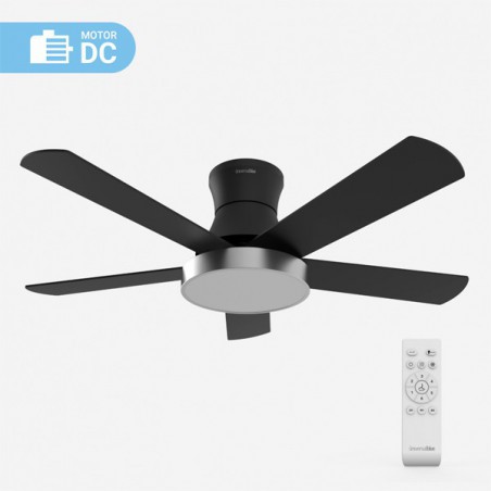 VENTILADOR DE TECHO SHAMAL 4048 NEGRO E INOX 122 CM