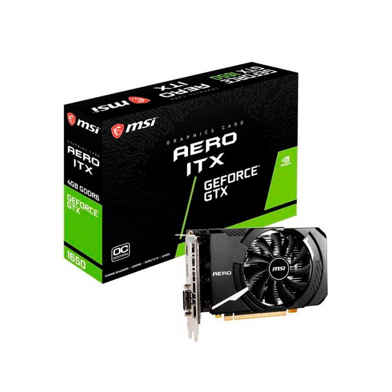 VGA MSI 1650 D6 4GB AERO ITX DVI-HDMI-DP 1 VENTILADOR