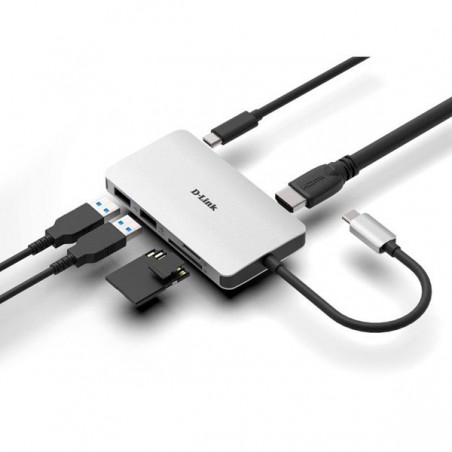 HUB USB D-LINK TIPO C 3.0 2USB/1 THU 3/1 HDMI/1 LECTOR SD