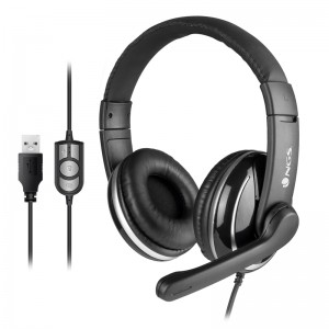 AURICULAR + MICROFONO NGS VOX 800 USB NEGRO*