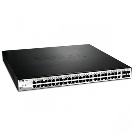 SWITCH D-LINK 48 PORT GIGABIT SMART+ 4 SFP 370W POE BUDGET