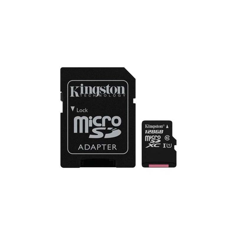 MICRO SD KINGSTON XC 128GB+ADAPT.CLASE 10 100MB/S