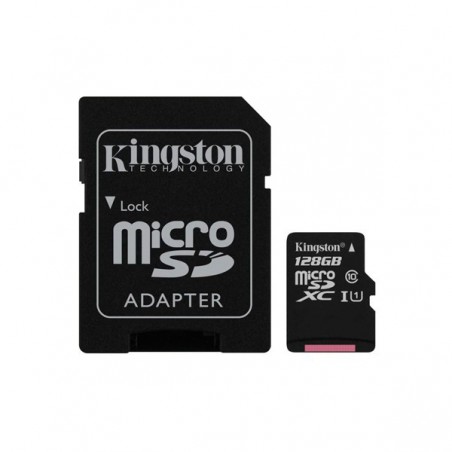 MICRO SD KINGSTON XC 128GB+ADAPT.CLASE 10 100MB/S