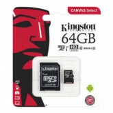 MICRO SDHC KINGSTON 64GB C/ADAPT.SD CL10