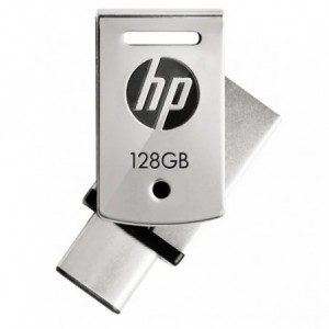 PENDRIVE HP X5000M 128GB USB3.1  OTG ACERO INOX.