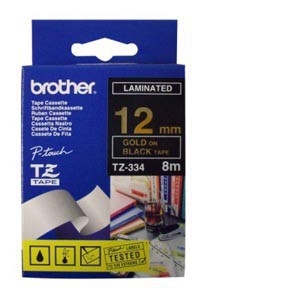 CINTA BROTHER ORIG.TZ334/E NEGRO/ORO  18MM