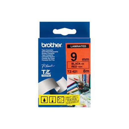 CINTA BROTHER ORIG.TZ421/E ROJO/NEGRO 9MM