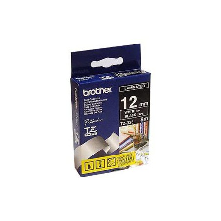 CINTA BROTHER ORIG.TZ335/E NEGRO/BLANCO 12MM