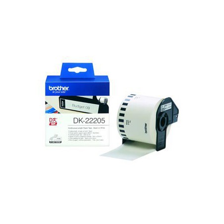 CINTA BROTHER ORIG. PAPEL TERM.62MM X 30,48M BLANCA DK22205 