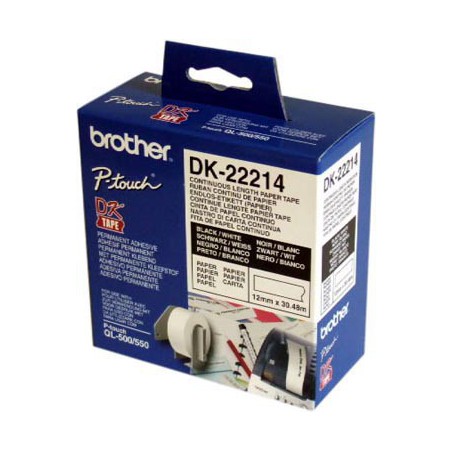 CINTA BROTHER PAPEL 12 MM BLANCA DK22214