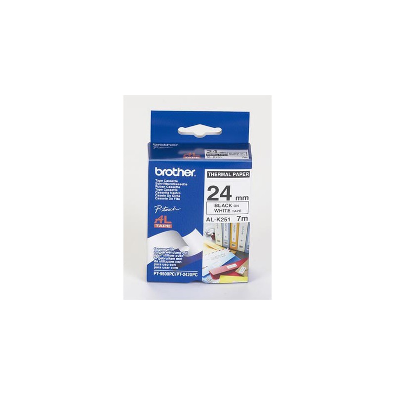 CINTA BROTHER PAPEL AL-K251 BLANCO/NEGRO *