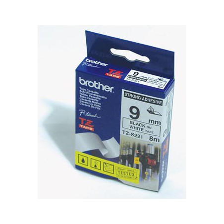 CINTA BROTHER ORIG.TZES221 BLANCO/NEGRO 9MM