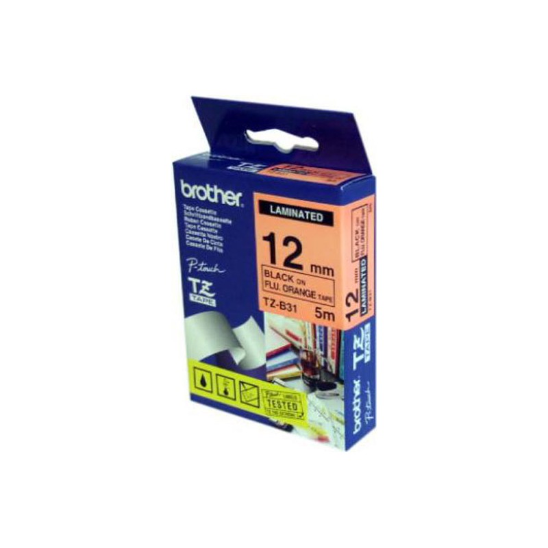 CINTA BROTHER ORIG.TZB31/E NAR./FLUOR./NEGRO 12MM