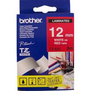 CINTA BROTHER ORIG.TZ435 ROJO/BLANCO  12MM