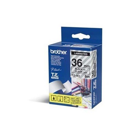 CINTA BROTHER ORIG.TZ/E161TRANSP./NEGRO 36MM