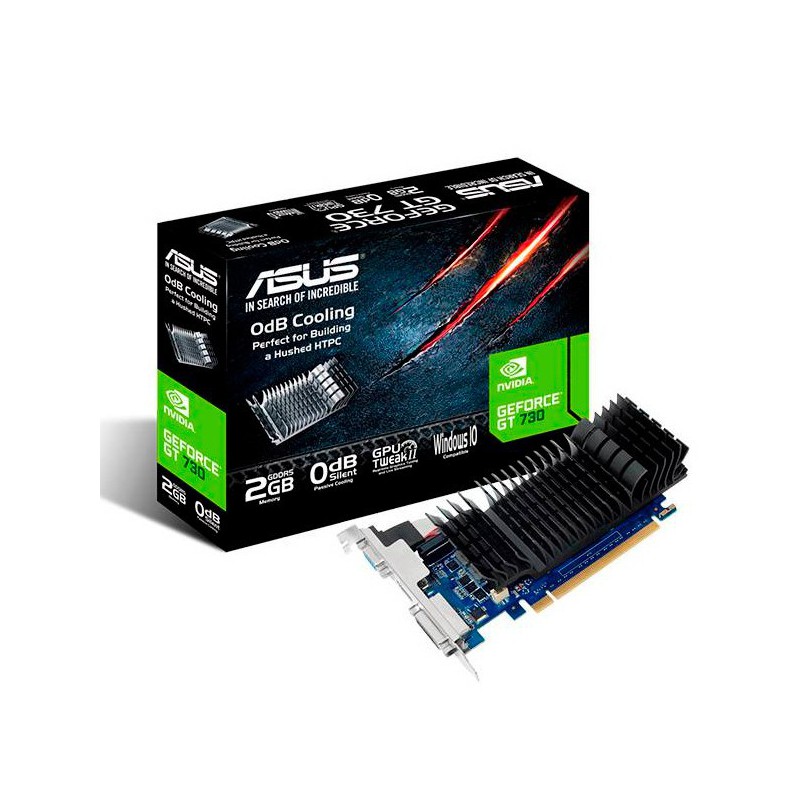 VGA ASUS GEFORCE GT730 2GB DDR5 PERFIL BAJO DVI HDMI VGA 