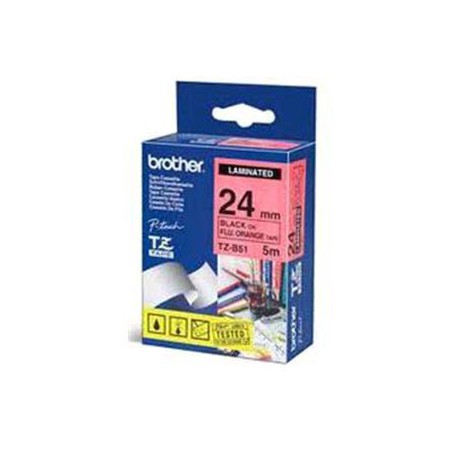 CINTA BROTHER ORIG.TZB51/E NAR./FLUOR./NEGRO 24MM