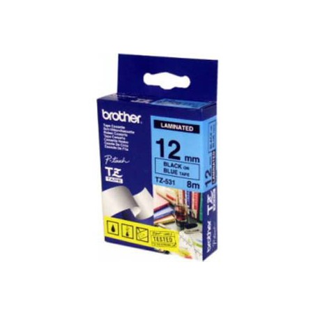 CINTA BROTHER ORIG.TZ531/E AZUL/NEGRO 12MM