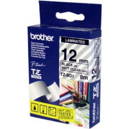 CINTA BROTHER ORIG.TZM31 MATE/NEGRO 12MM