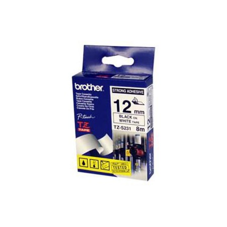 CINTA BROTHER ORIG.TZS231/E BLANCO/NEGRO  12MM