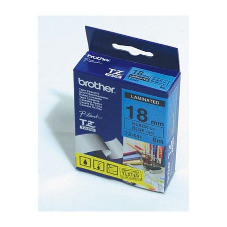 CINTA BROTHER ORIG.TZ541 AZUL/NEGRO 18MM