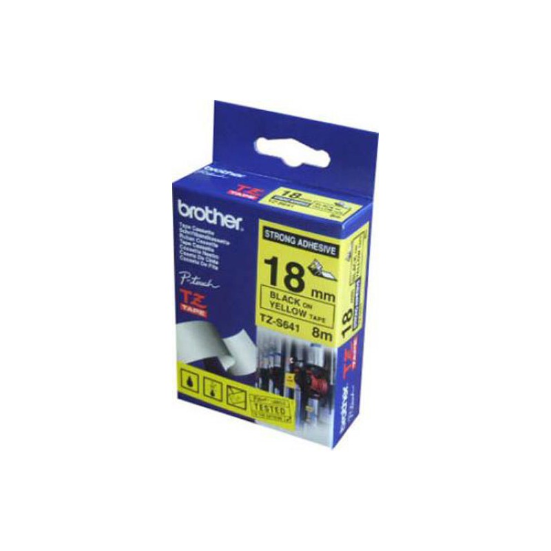 CINTA BROTHER ORIG.TZS641 AMARILLO/NEGRO 18MM