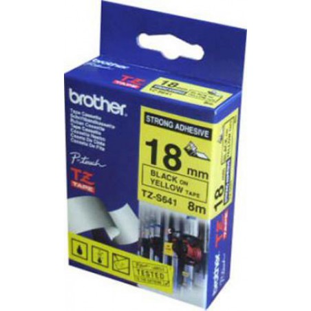 CINTA BROTHER ORIG.TZS641 AMARILLO/NEGRO 18MM