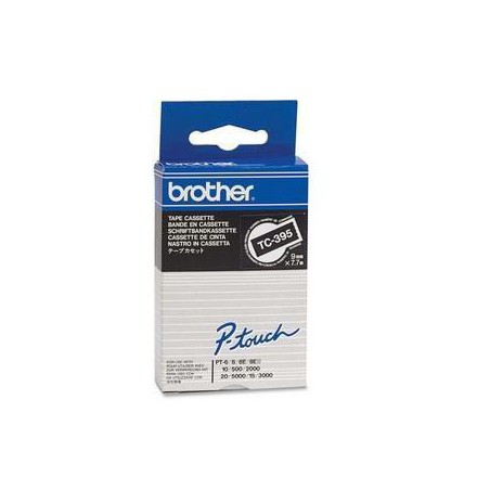 CINTA BROTHER ORIG.TC395  9MM NEGRO/BLANCO*