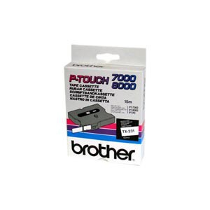 CINTA BROTHER ORIG. TX231 12MM BLANCO/NEGRO*