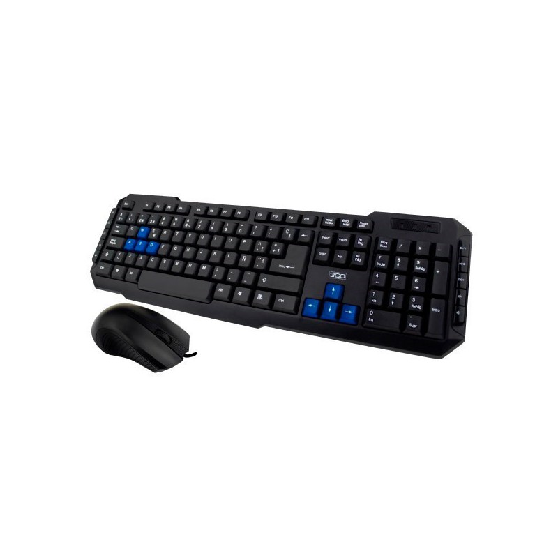 TECLADO+RATON 3GO MULTIMEDIA DRILE NEGRO USB 