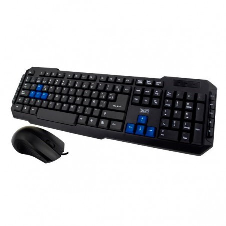 TECLADO+RATON 3GO MULTIMEDIA DRILE NEGRO USB 