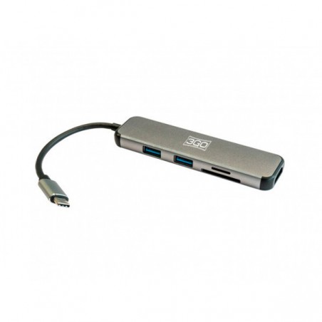 HUB 3GO USB 3.0 TYPE-C 2P USB-A + CR + HDMI 