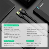 CABLE USB 3.0 A MICRO USB 3.0 DE  2.0 M NEGRO - UGREEN