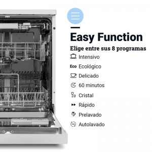 LAVAVAJILLAS ARTICO 4065W LIBRE INST. INV 15 CUB. BLANCO 60