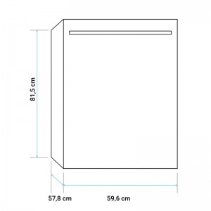 LAVAVAJILLAS MARMARA 4060B INTEGRABLE CRISTAL NEGRO 60CM