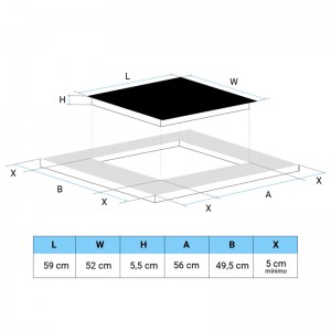 ENCIMERA INDUCCIÓN MEISSA 3070B FLEXIBLE NEGRO 6500W