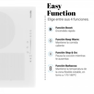 ENCIMERA INDUCCIÓN MEISSA 3070W FLEXIBLE BLANCA 6500W